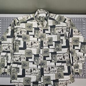 Columbia Lodge Shirt XL Elk Mountains AOP All Over Print Outdoors Preppy Camp